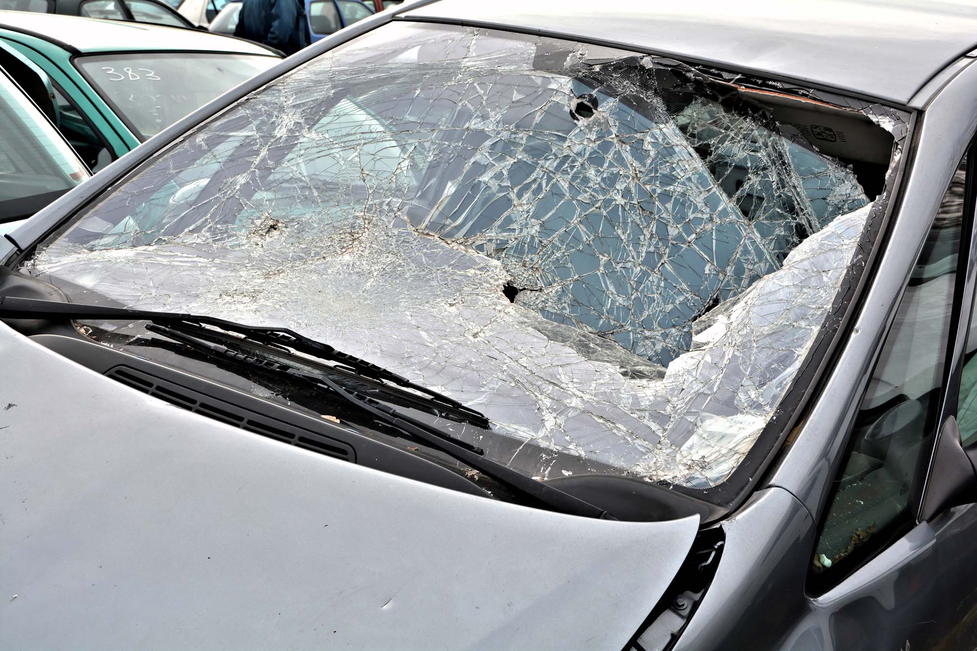 Car at a scrap yard in Cornwall